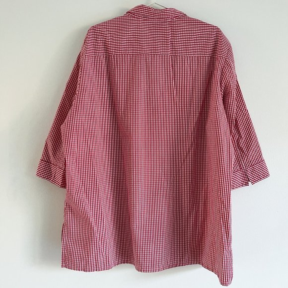 Vintage Allison Daley Oversize Red White Gingham Cherry Embroidery Sz 18 (XXL) - Picture 6 of 8